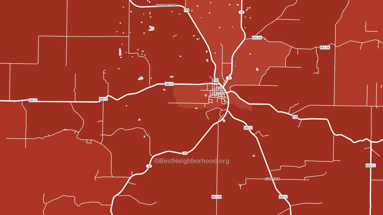 Alton, MO block-group political-lean map