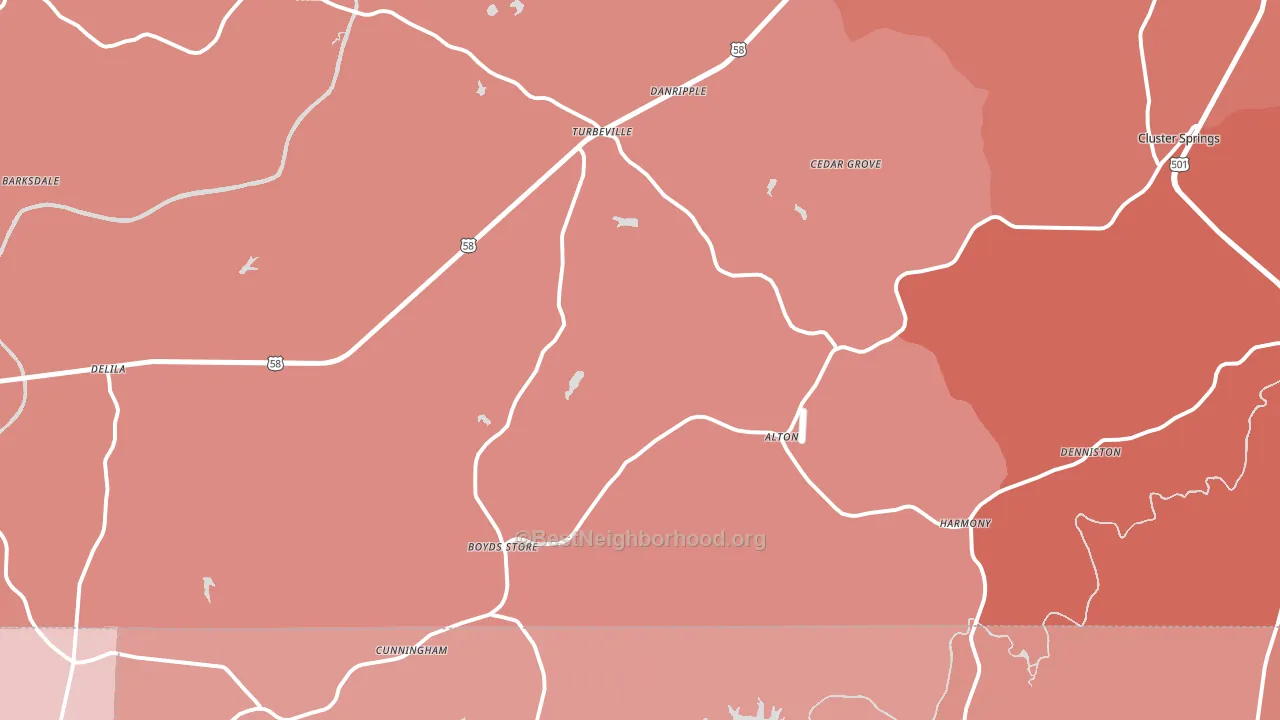 Alton, VA block-group political-lean map
