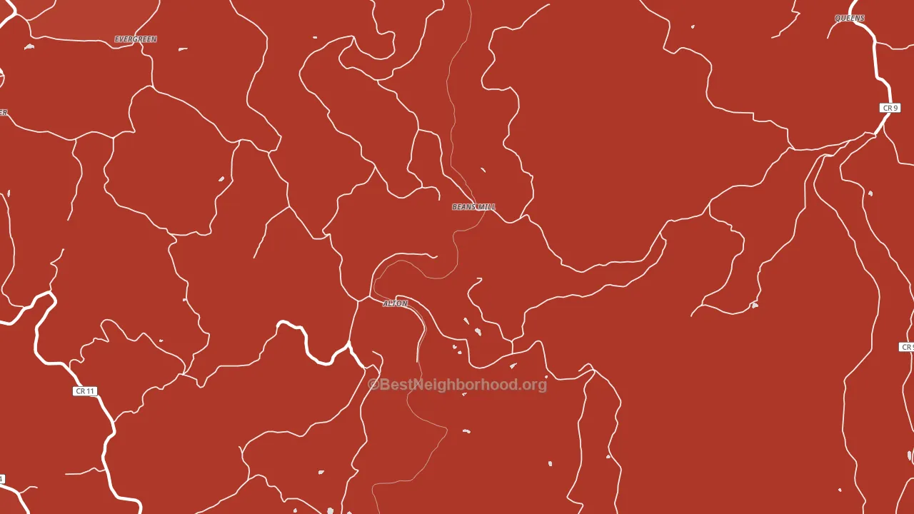 Alton, WV block-group political-lean map