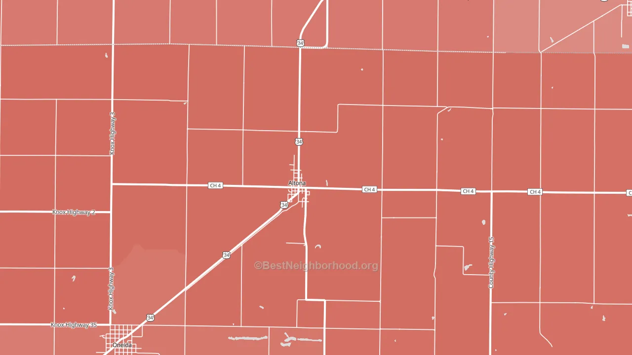 Altona, IL block-group political-lean map