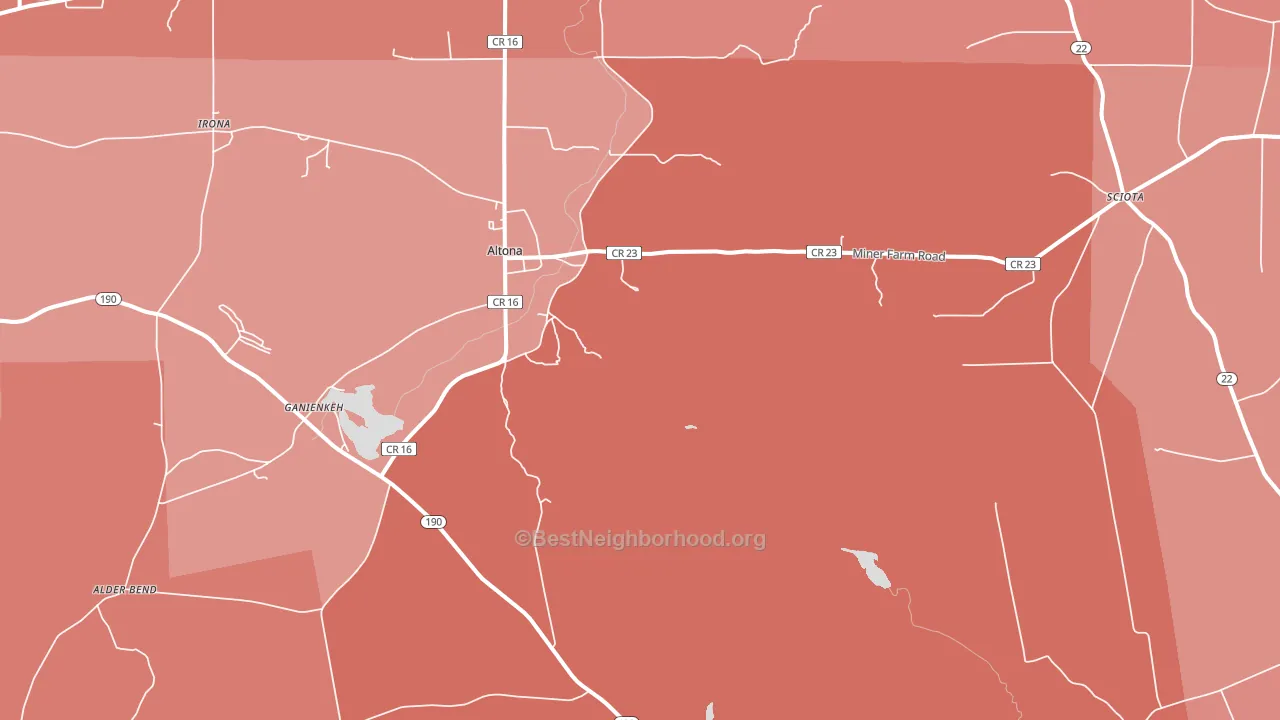 Altona, NY block-group political-lean map