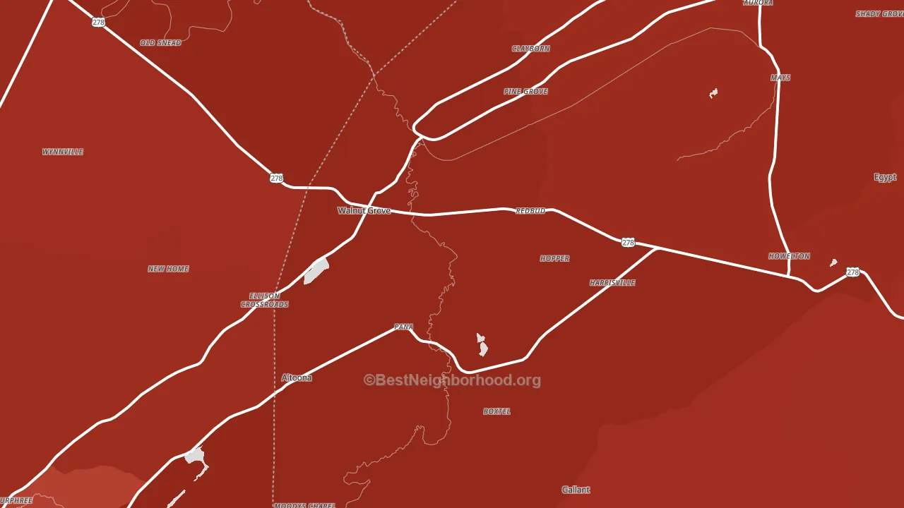 Altoona, AL block-group political-lean map