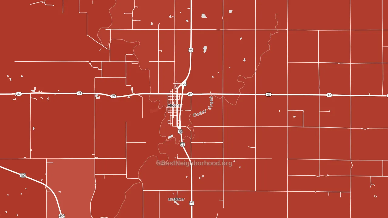 Altoona, KS block-group political-lean map