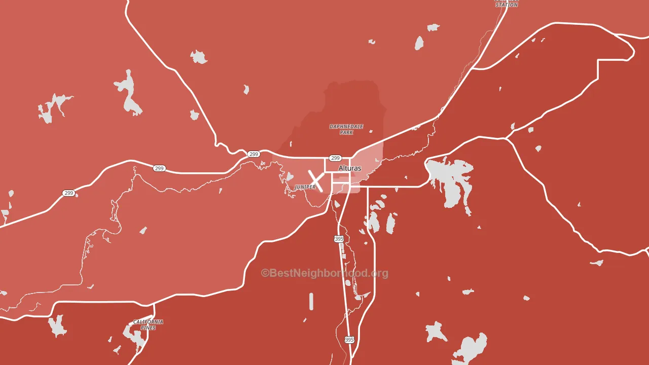 Alturas, CA block-group political-lean map