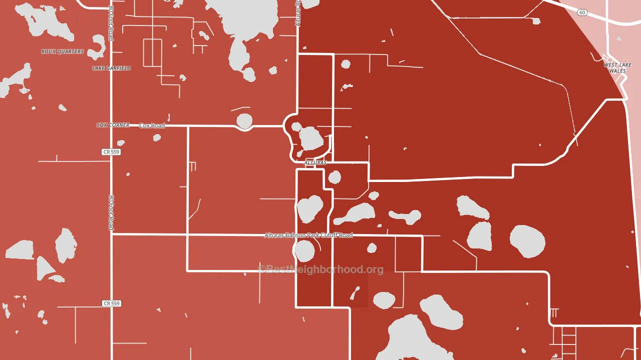 Alturas, FL block-group political-lean map