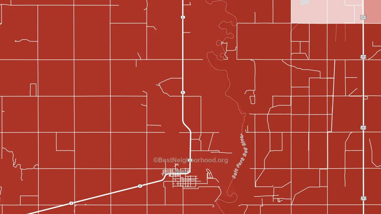 Altus Afb, OK block-group political-lean map