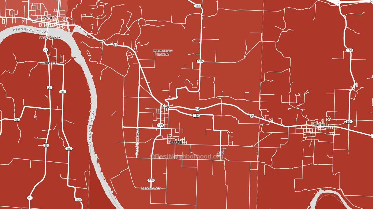 Altus, AR block-group political-lean map