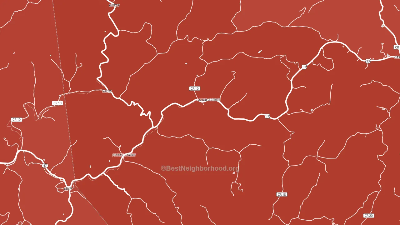 Alum Bridge, WV block-group political-lean map