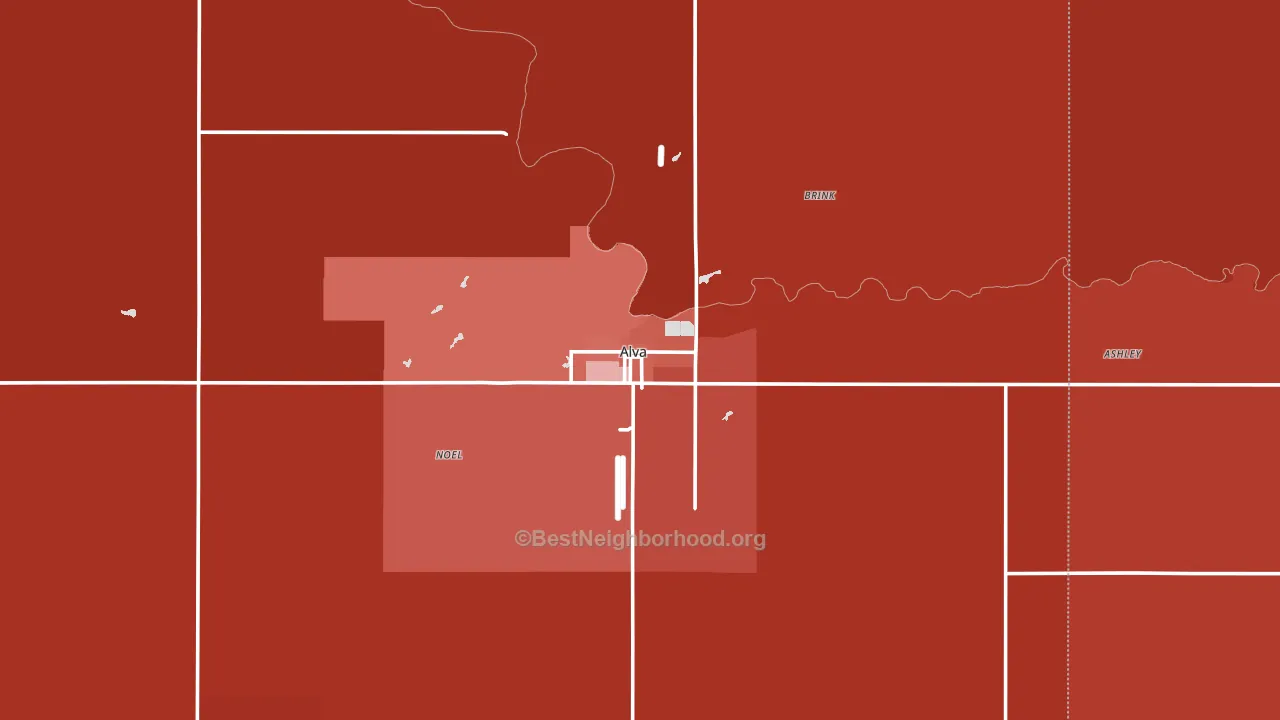 Alva, OK block-group political-lean map