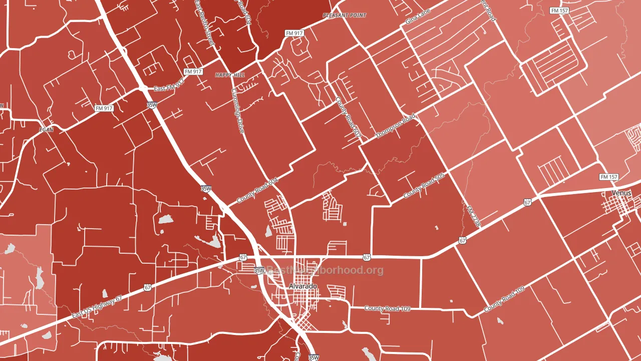 Alvarado, TX block-group political-lean map