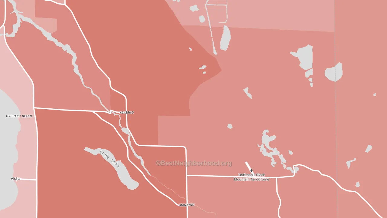 Alverno, MI block-group political-lean map