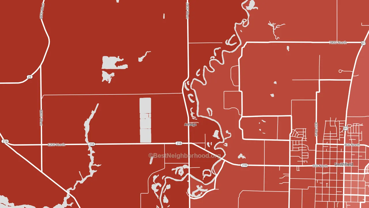 Amalga, UT block-group political-lean map