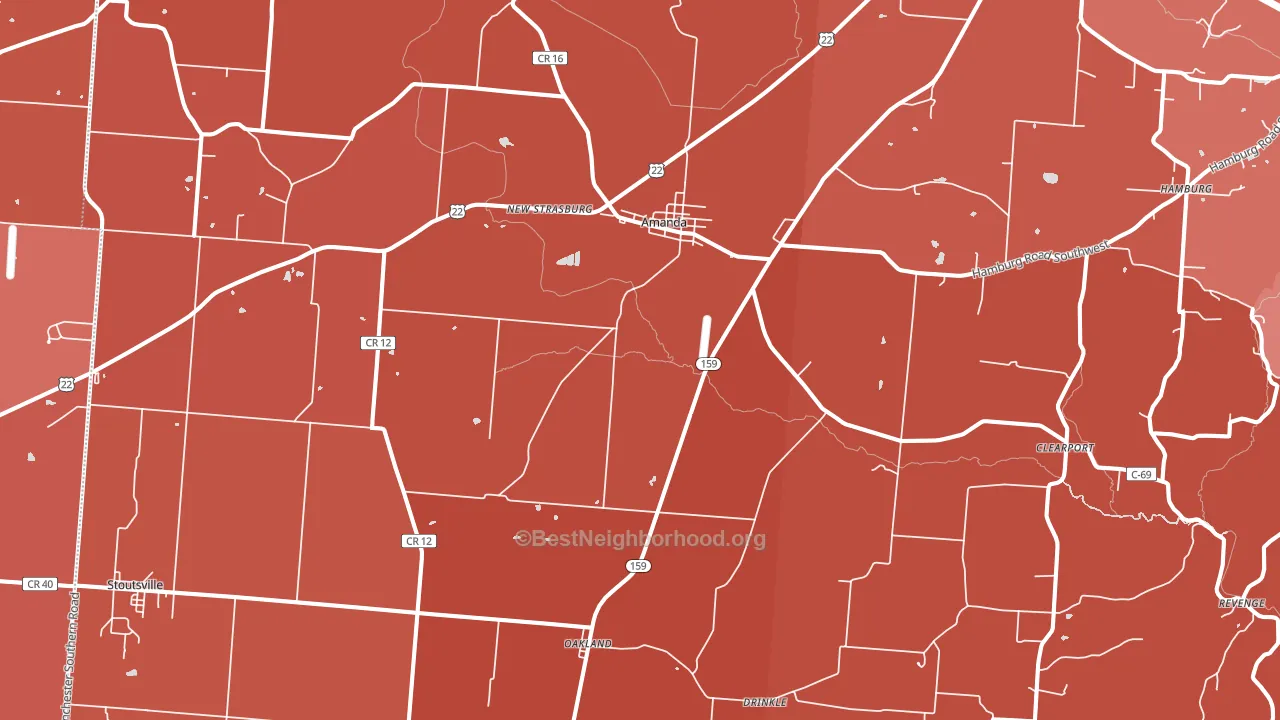 Amanda, OH block-group political-lean map