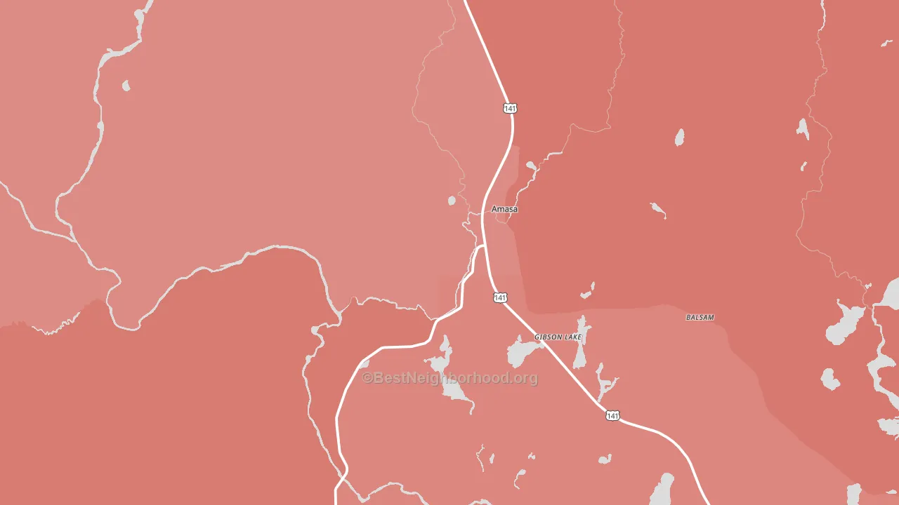 Amasa, MI block-group political-lean map
