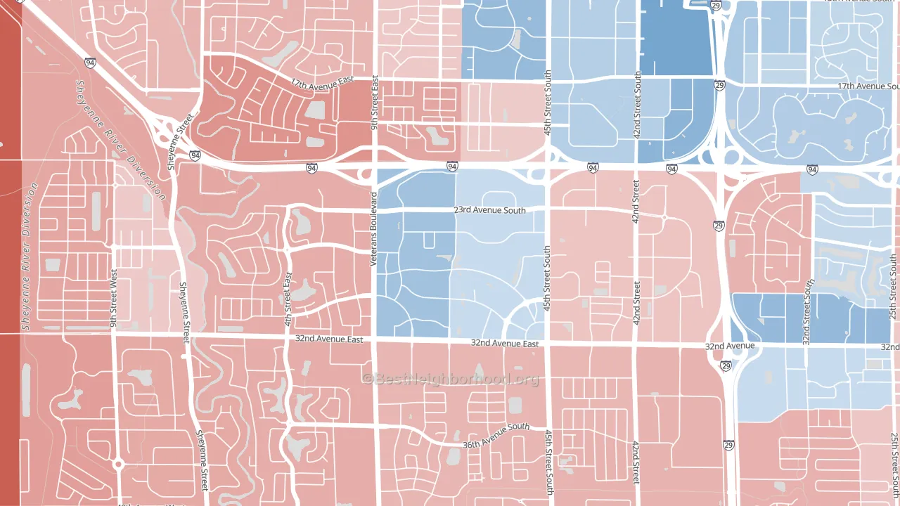 Amber Valley, Fargo, ND block-group political-lean map