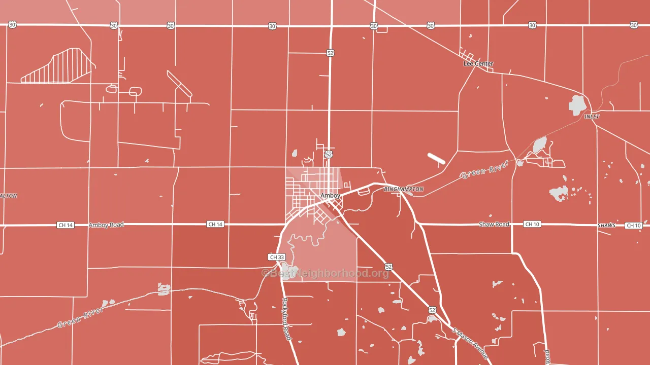 Amboy, IL block-group political-lean map