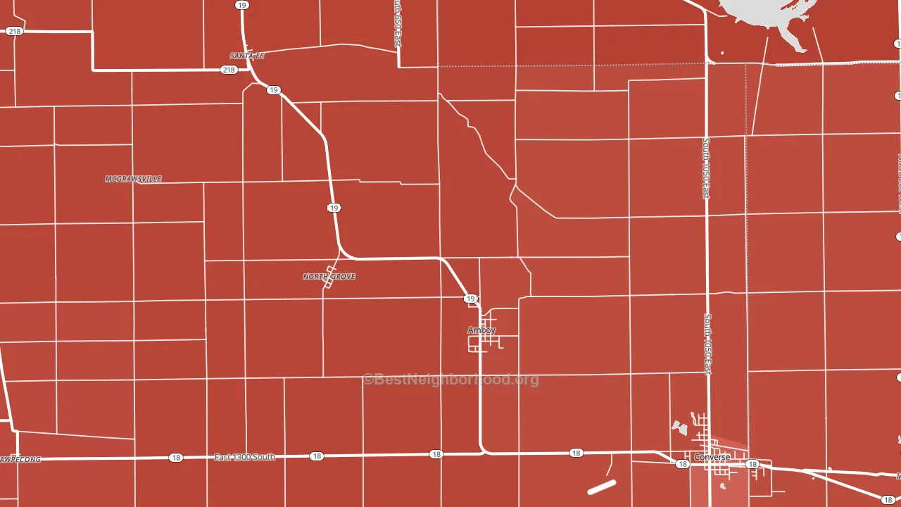Amboy, IN block-group political-lean map