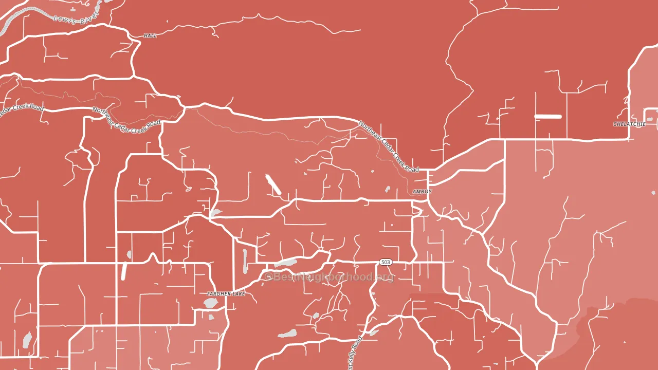 Amboy, WA block-group political-lean map