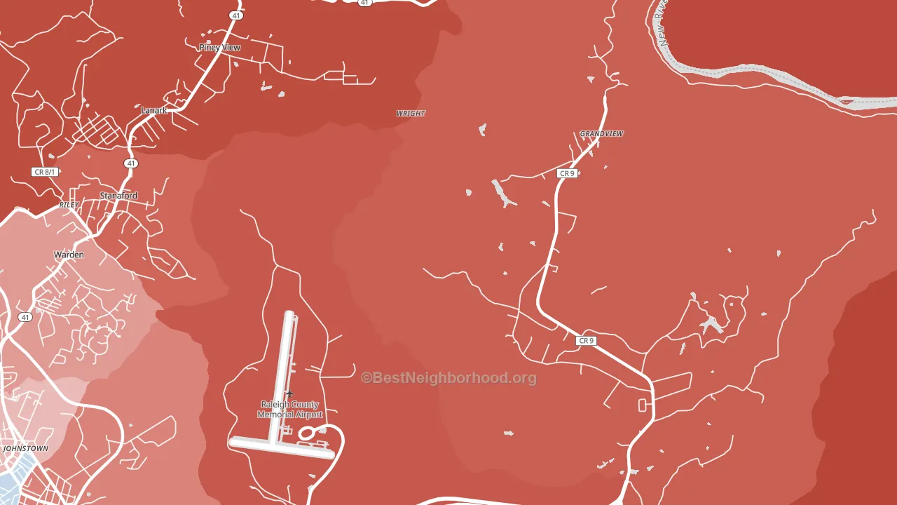 Ameagle, WV block-group political-lean map