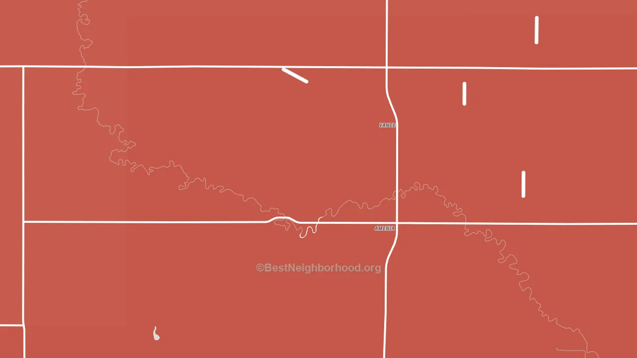Amenia, ND block-group political-lean map