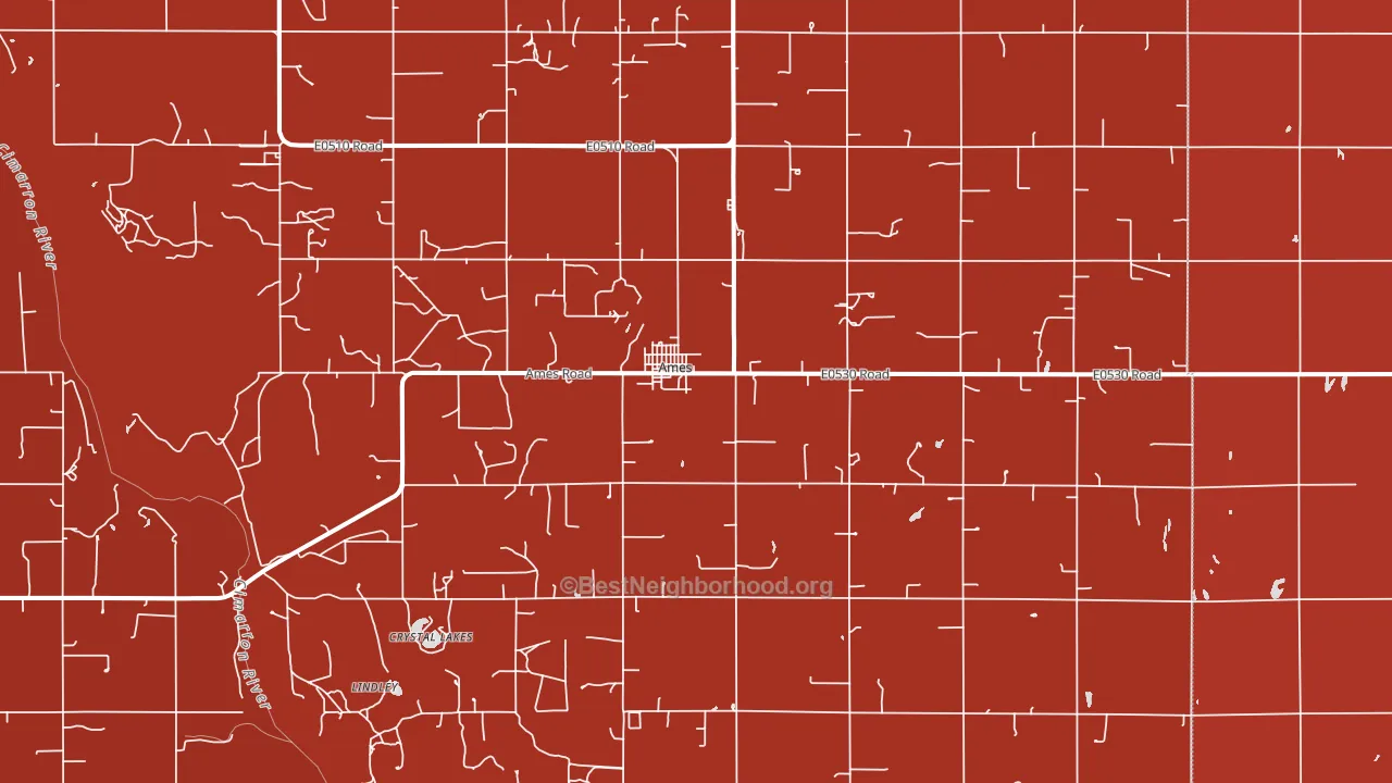 Ames, OK block-group political-lean map