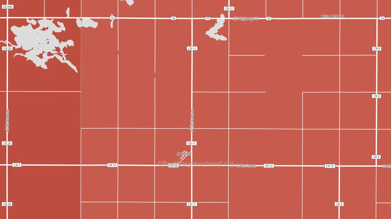 Amherst, SD block-group political-lean map