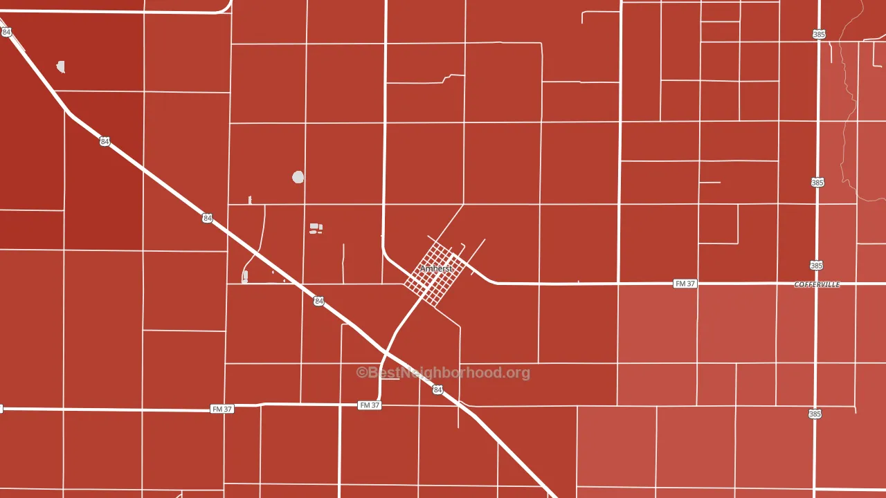 Amherst, TX block-group political-lean map