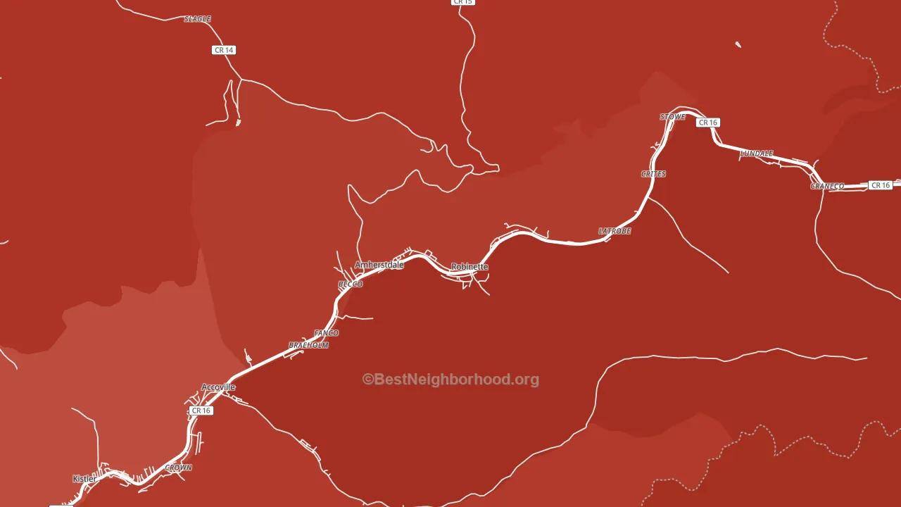 Amherstdale, WV block-group political-lean map