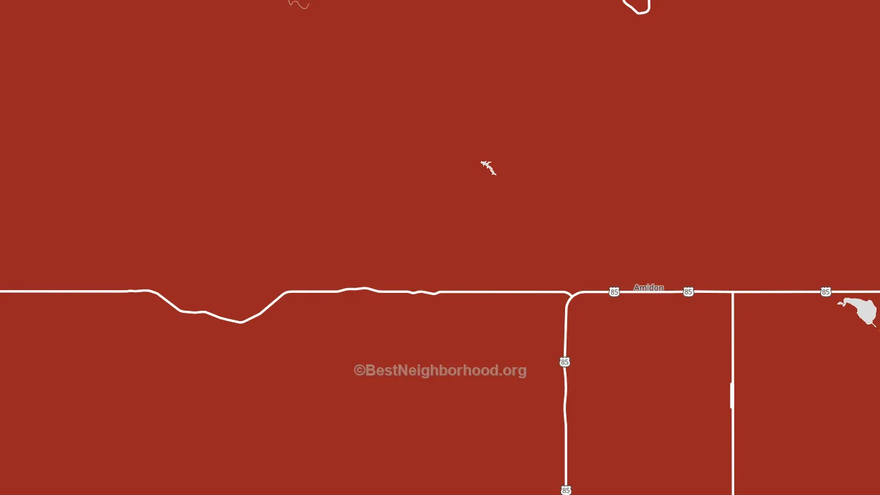 Amidon, ND block-group political-lean map