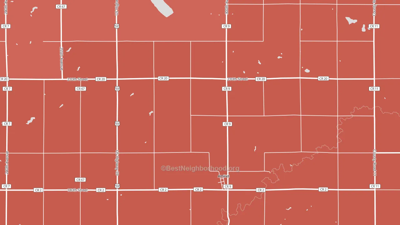 Amiret, MN block-group political-lean map
