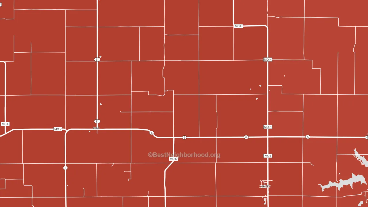 Amity, MO block-group political-lean map