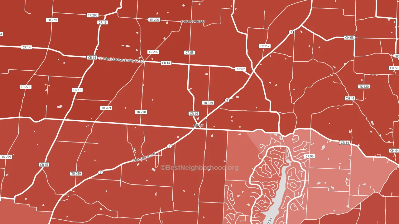 Amity, OH block-group political-lean map