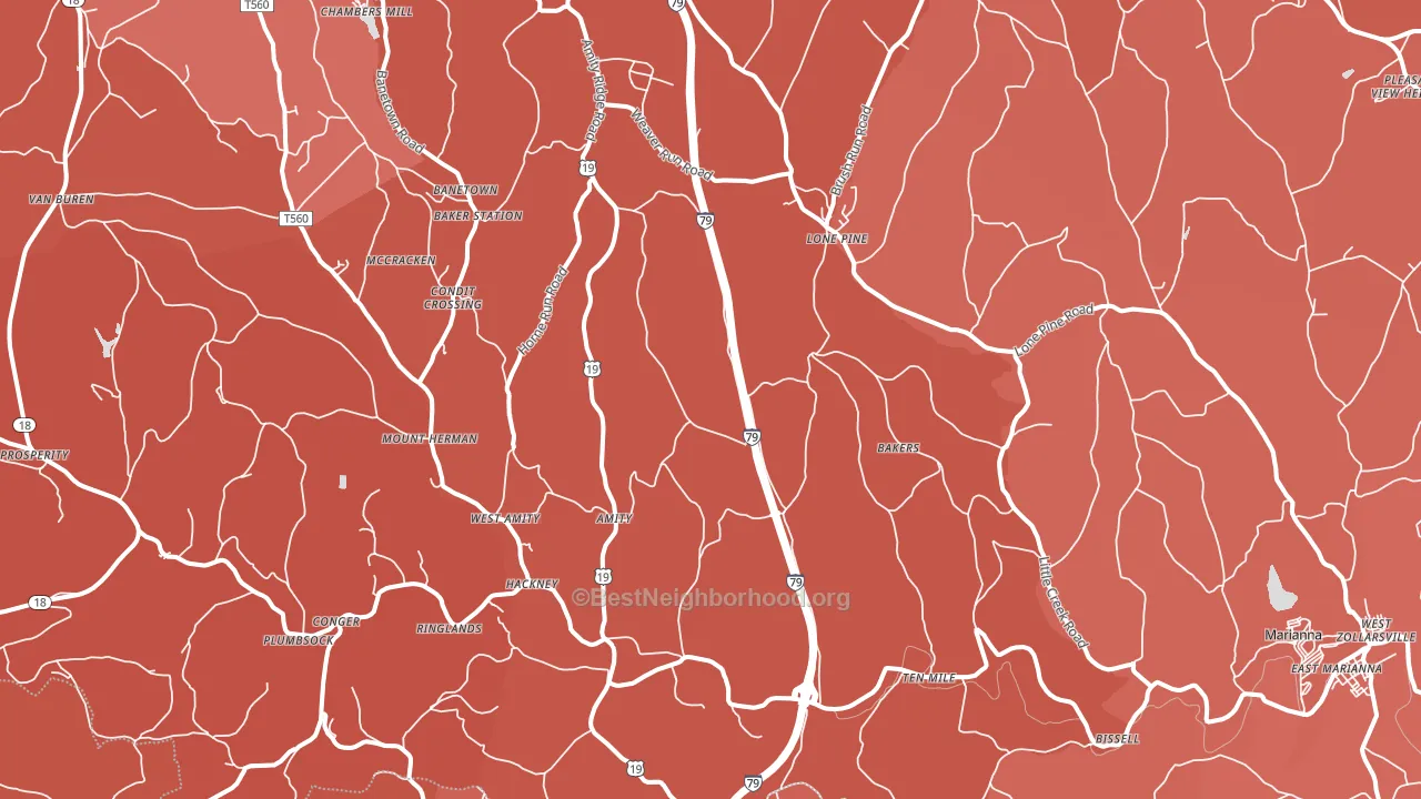 Amity, PA block-group political-lean map