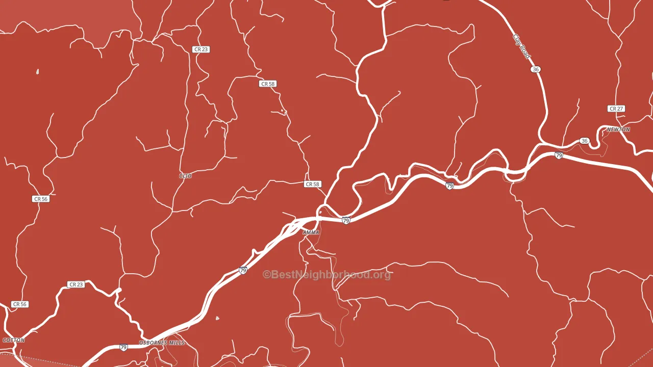 Amma, WV block-group political-lean map