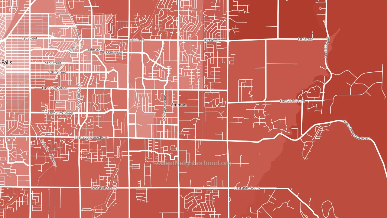 Ammon, ID block-group political-lean map