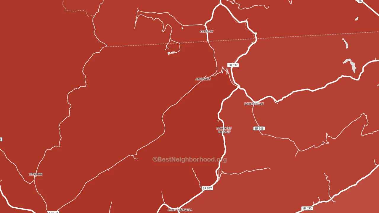 Amonate, VA block-group political-lean map