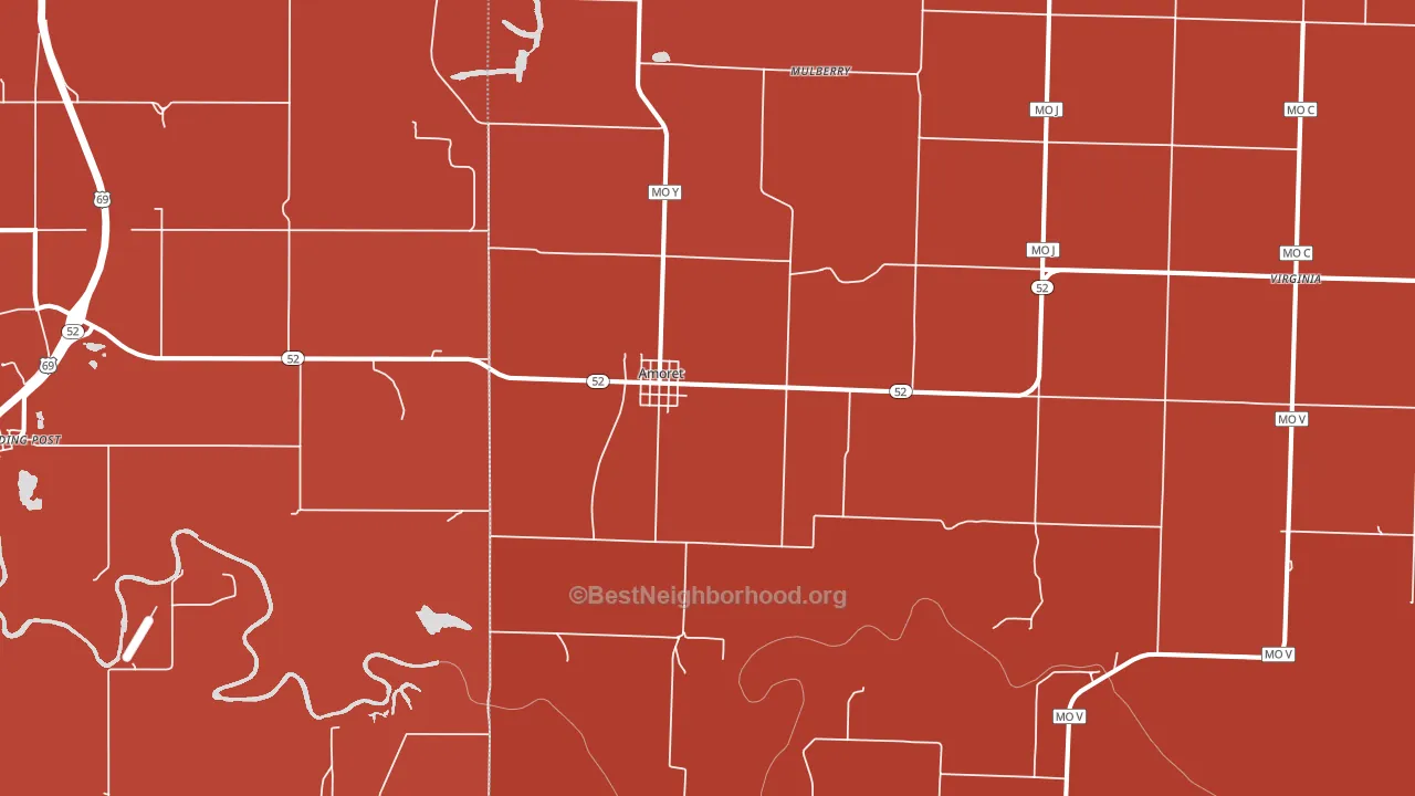 Amoret, MO block-group political-lean map