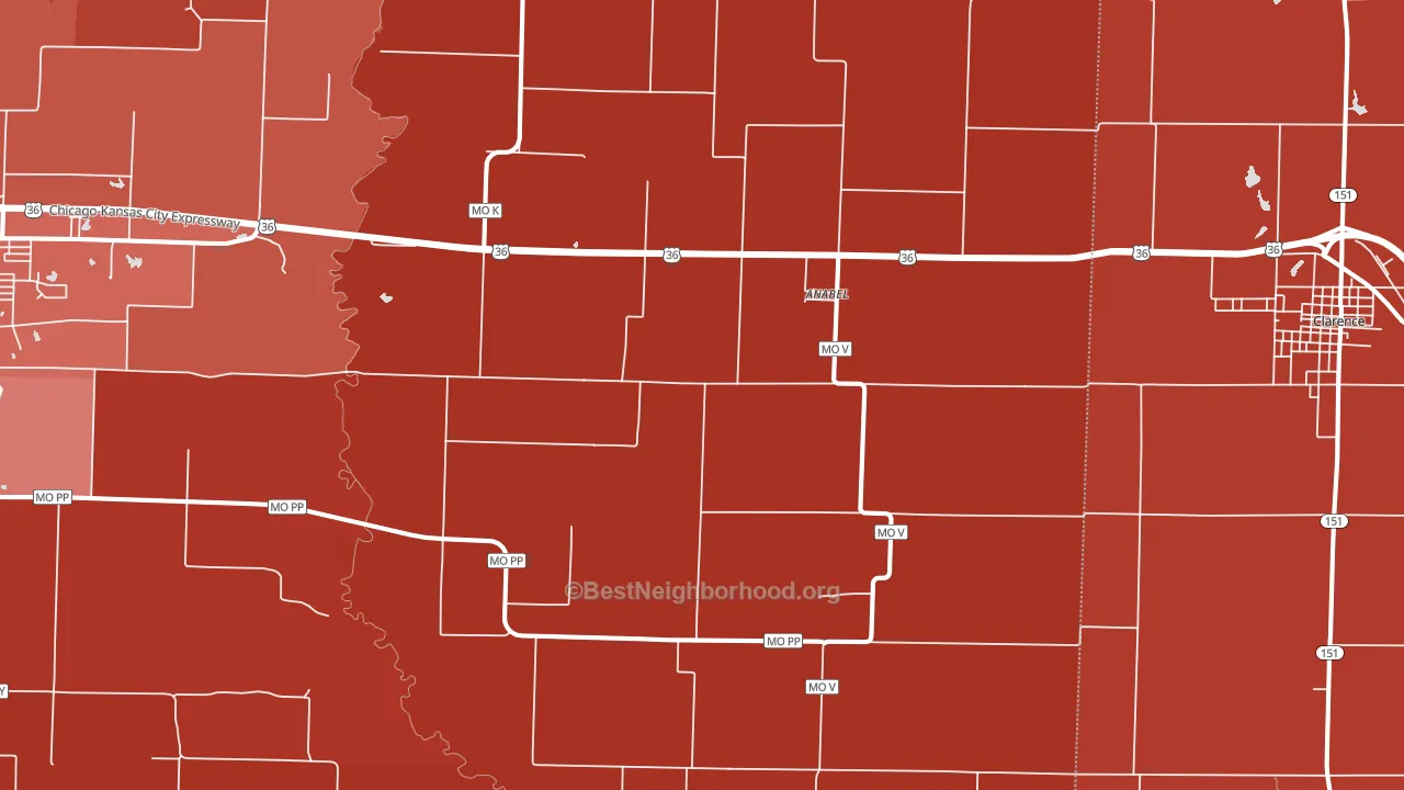 Anabel, MO block-group political-lean map