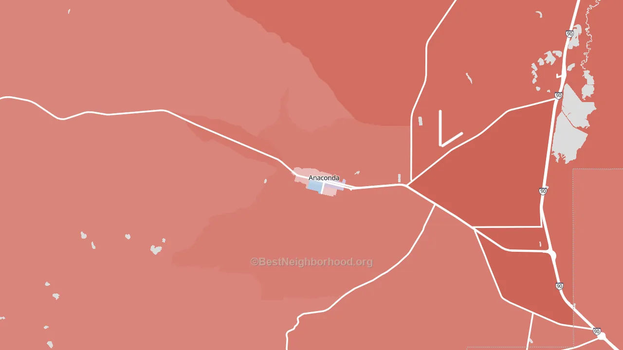 Anaconda, MT block-group political-lean map
