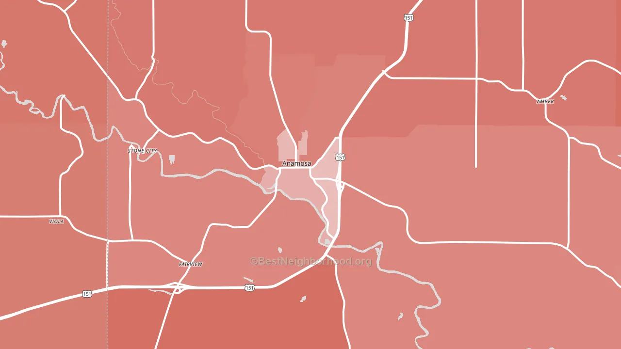 Anamosa, IA block-group political-lean map