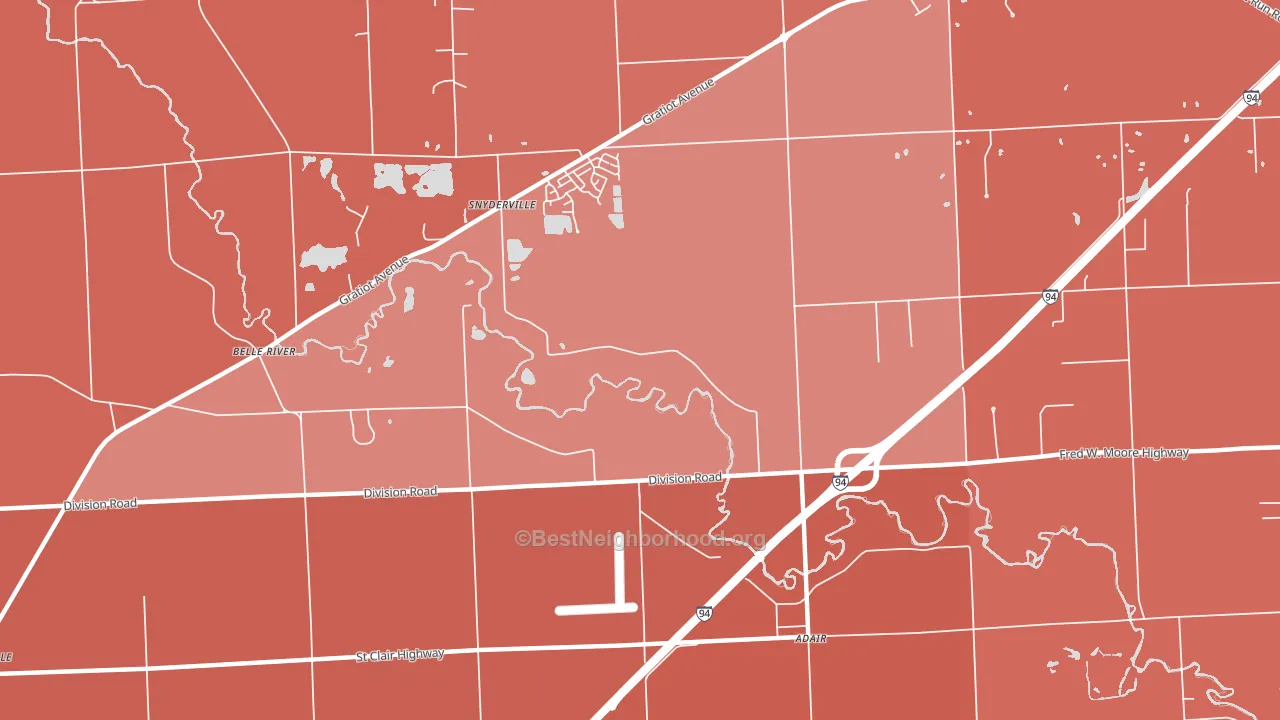 Anchorville, MI block-group political-lean map