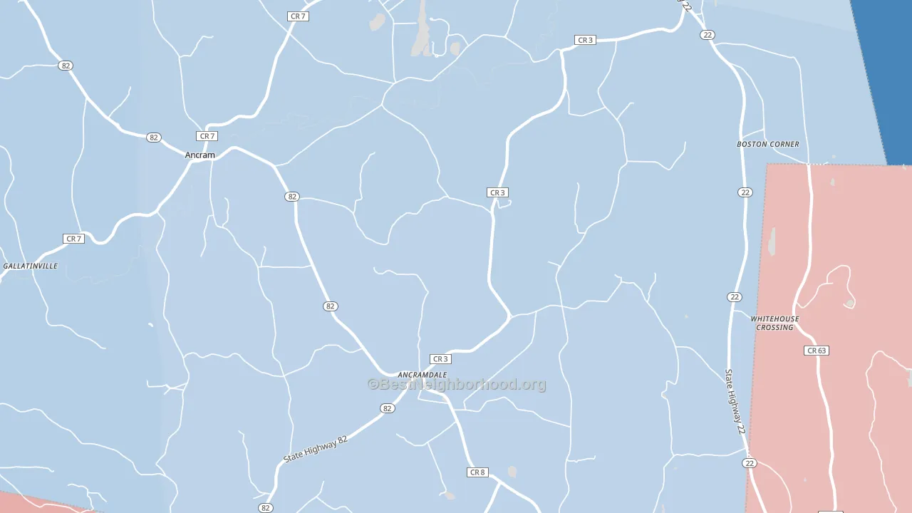 Ancramdale, NY block-group political-lean map