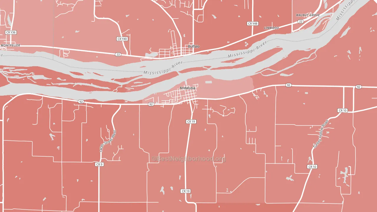 Andalusia, IL block-group political-lean map