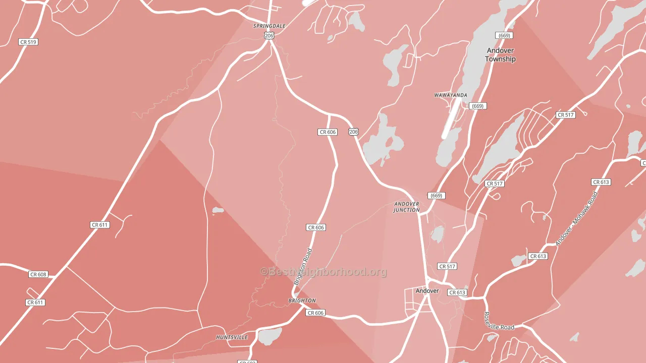 Andover Junction, NJ block-group political-lean map