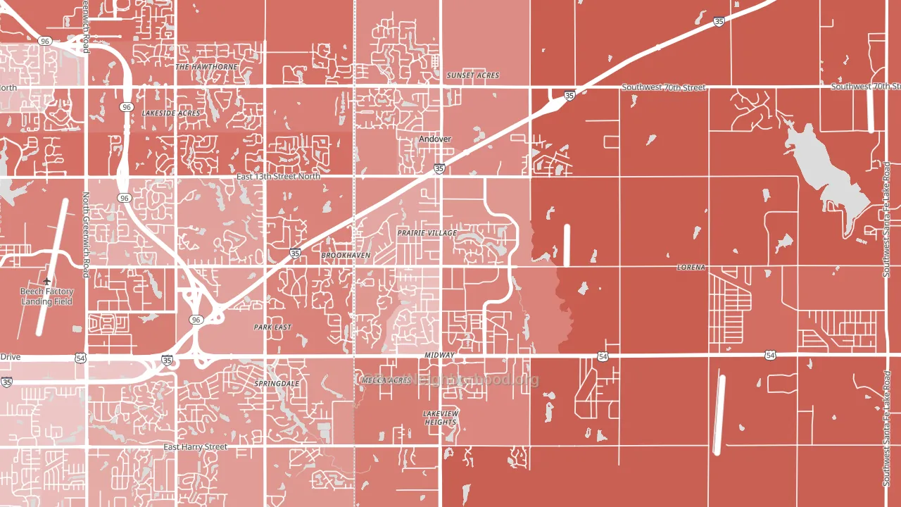 Andover, KS block-group political-lean map