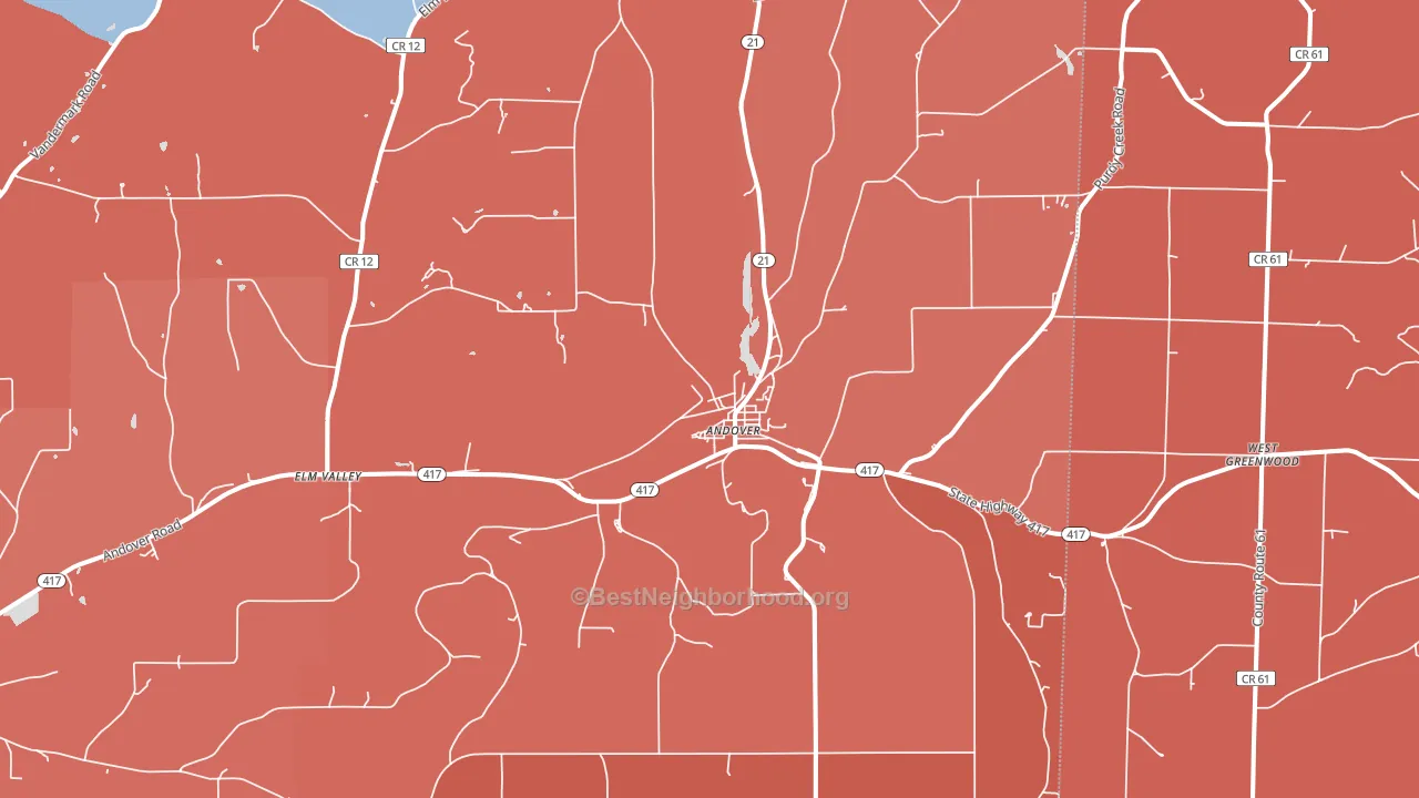 Andover, NY block-group political-lean map