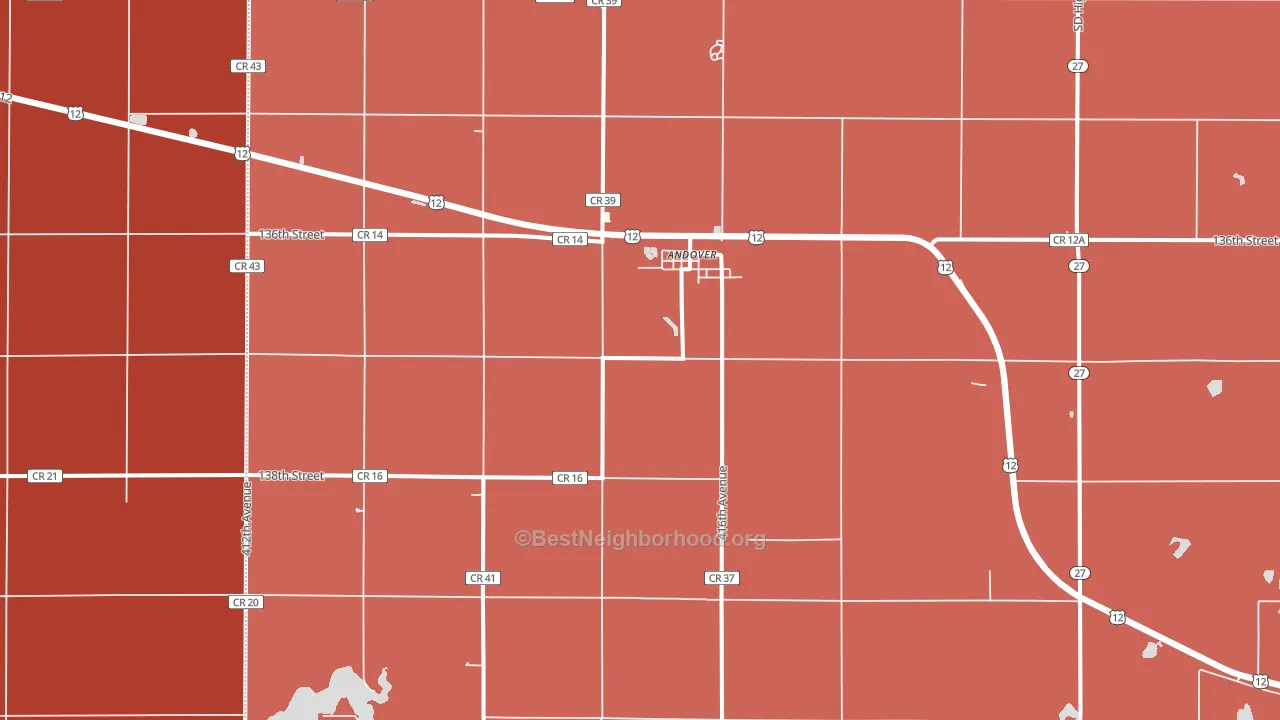 Andover, SD block-group political-lean map