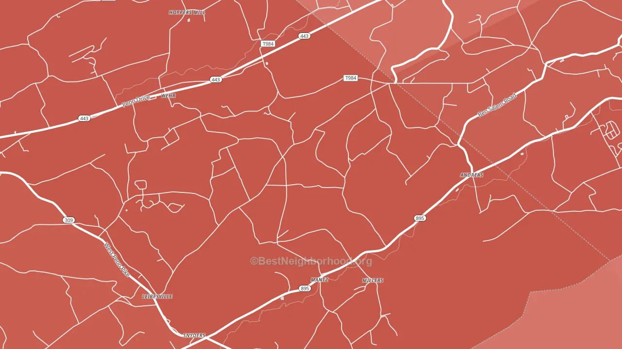 Andreas, PA block-group political-lean map