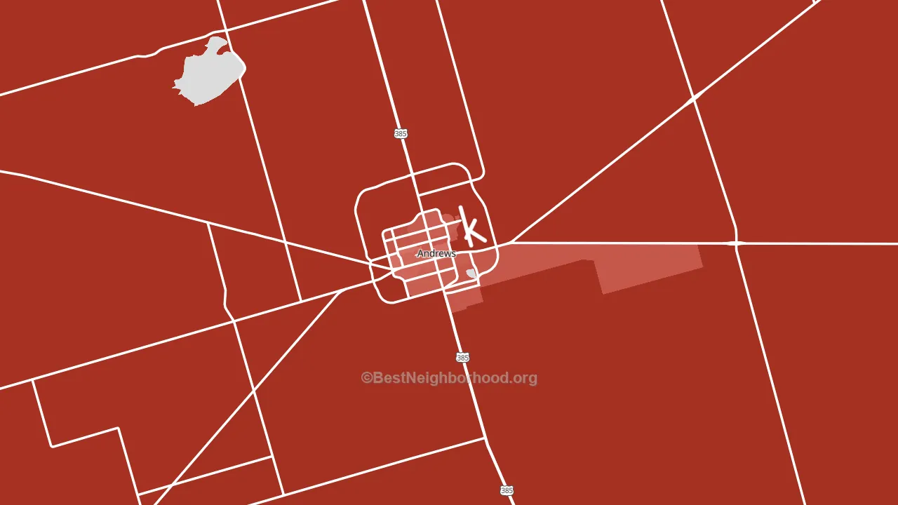 Andrews County, TX block-group political-lean map