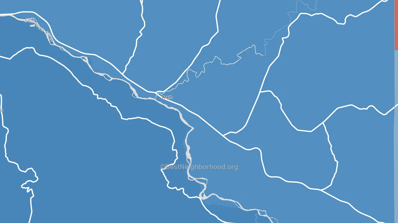 Aneth, UT block-group political-lean map